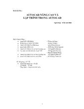 Bài giảng AutoCAD nâng cao - Trần Anh Bình