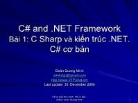 Bài giảng C Sharp và kiến trúc .NET. C# cơ bản