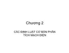 Bài giảng Các định luật cơ bản phân tích mạch điện