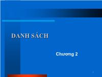 Bài giảng chương 2: Danh sách