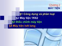 Bài giảng chương 3: Máy tiện