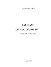 Bài giảng cơ học lượng tử