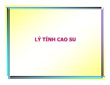 Bài giảng Công nghệ cao su: Lý tính cao su