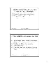 Bài giảng Công nghệ hàn kim loại nhẹ và hợp kim của chúng