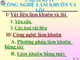 Bài giảng Công nghệ làm khuôn và lõi