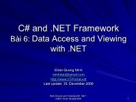 Bài giảng Data Access and Viewing with .NET