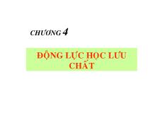 Bài giảng Động lực học lưu chất