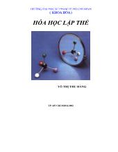 Bài giảng Hóa học lập thể