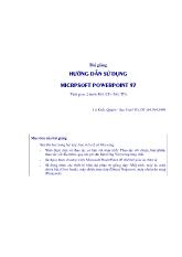 Bài giảng Hướng dẫn sử dụng Microsoft powerpoint 97