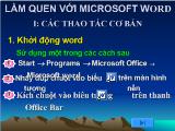 Bài giảng Làm quen với Microsoft Word