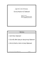 Bài giảng Lập trình C trên Windows: Các kỹ thuật xử lý Clipboard