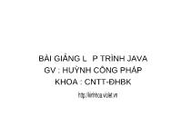 Bài giảng Lập trình Java - Huỳnh Công Pháp