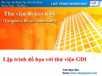 Bài giảng Lập trình Windows: Thư viện đồ họa GDI