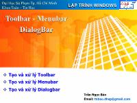Bài giảng Lập trình Windows: Toolbar, menubar dialogbar