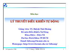 Bài giảng Lý thuyết điều khiển tự động chương 5: Thiết kế hệ thống điều khiển liên tục