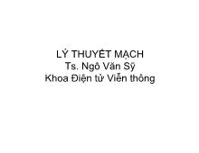 Bài giảng Lý thuyết mạch