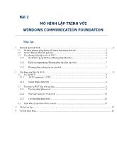 Bài giảng Mô hình lập trình với windows communication foundation