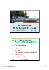Bài giảng Mô tả toán học phần tử và hệ thống liên tục