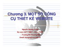 Bài giảng Một số công cụ thiết kế website - Nguyễn Quang Trung