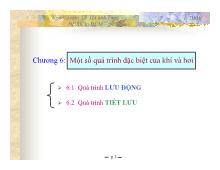 Bài giảng Một số quá trình đặc biệt của khí và hơi