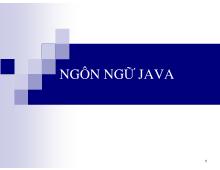 Bài giảng Ngôn ngữ Java: Giới thiệu Java