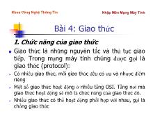 Bài giảng Nhập môn mạng máy tính: Giao thức