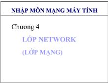 Bài giảng Nhập môn mạng máy tính: Lớp network (Lớp mạng)
