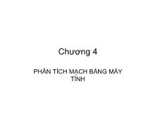 Bài giảng Phân tích mạch bằng máy tính