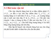 Bài giảng Quy hoạch tuyến tính