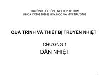 Bài giảng Quy trình và thiết bị truyền nhiệt