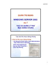 Bài giảng Tạo và quản lí thư mục dùng chung