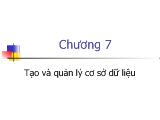 Bài giảng Tạo và quản lý cơ sở dữ liệu