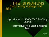 Bài giảng Thiết bị phản ứng trong công nghiệp hóa dầu