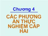 Bài tập Các phương án thực nghiệm cấp hai