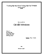 Báo cáo đề tài Cài đặt Windows: Bảo trì hệ thống