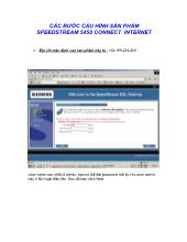 Các bước cấu hình sản phẩm speedstream 5450 connect internet