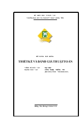 Đề cương bài giảng Thiết kế và đánh giá thuật toán
