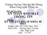 Đề tài Kỹ thuật chia sẻ khóa bí mật