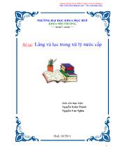 Đề tài Lắng và lọc trong xử lý nước cấp