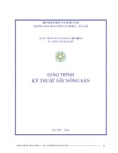 Giáo trình Kỹ thuật sấy nông sản