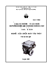 Giáo trình Mô đun: Bảo dưỡng và sửa chữa hệ thống nhiên liệu dùng bộ chế hòa khí