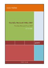 Giáo trình Tìm hiểu Microsoft excel 2007