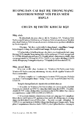 Hướng dẫn cài đặt hệ thống mạng bootrom winxp với phần mềm bxp2.5