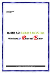 Hướng dẫn cài đặt và tối ưu hóa Windows XP Personal Edition