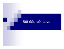 Lập trình Java - Bắt đầu với Java