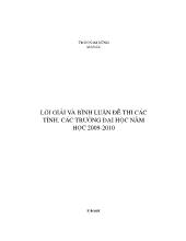 Lời giải và bình luận đề thi các tỉnh, các trường đại học năm học 2009-2010