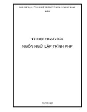 Ngôn ngữ lập trình PHP và MYSQL