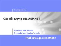 Thiết kế và lập trình Web 2 - Các đối tượng của ASP.NET