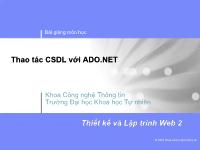Thiết kế và lập trình Web 2 - Thao tác CSDL với ADO.NET