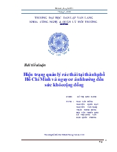 Tiểu luận Hiện trạng quản lý rác thải tại thành phố Hồ Chí Minh và nguy cơ ảnh hưởng đến sức khỏe cộng đồng